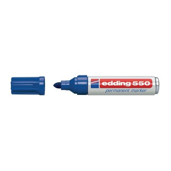 MARCADOR PERMANENTE PUNTA REDONDA 3-4MM 550 AZUL EDDING 550-03 (x10 unidades)