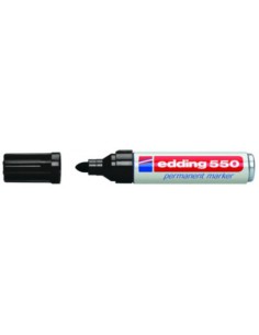 MARCADOR PERMANENTE PUNTA REDONDA 3-4MM 550 NEGRO EDDING 550-01 (x10 unidades)