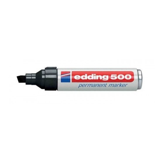 MARCADOR PERMANENTE PUNTA BISELADA 2-7MM 500 NEGRO EDDING 500-01 (x10 unidades)