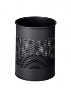 PAPELERA METALICA DE 15L PERFORADA COLOR NEGRO DURABLE 3310-01