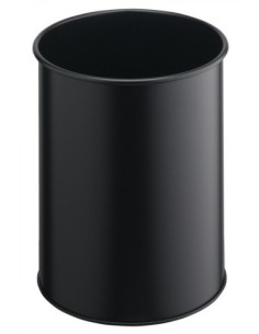 PAPELERA METALICA DE 15L LISA COLOR NEGRO DURABLE 3301-01