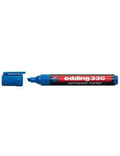 MARCADOR PERMANENTE PUNTA BISELADA 1-5MM 330 AZUL EDDING 330-03 (x10 unidades)