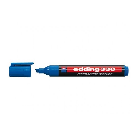 MARCADOR PERMANENTE PUNTA BISELADA 1-5MM 330 AZUL EDDING 330-03 (x10 unidades)