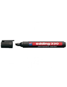 MARCADOR PERMANENTE PUNTA BISELADA 1-5MM 330 NEGRO EDDING 330-01 (x10 unidades)