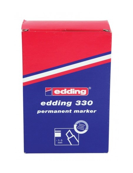 MARCADOR PERMANENTE PUNTA BISELADA 1-5MM 330 NEGRO EDDING 330-01 (x10 unidades)