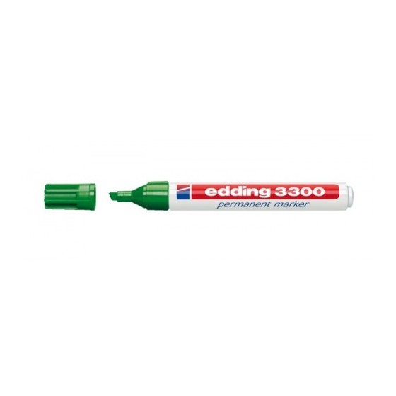 MARCADOR PERMANENTE PUNTA BISELADA 1-5MM 3300 VERDE EDDING 3300-04 (x10 unidades)