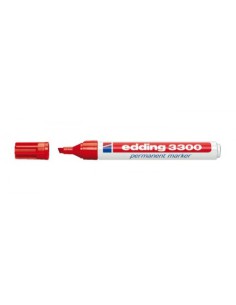 MARCADOR PERMANENTE PUNTA BISELADA 1-5MM 3300 ROJO EDDING 3300-02 (x10 unidades)