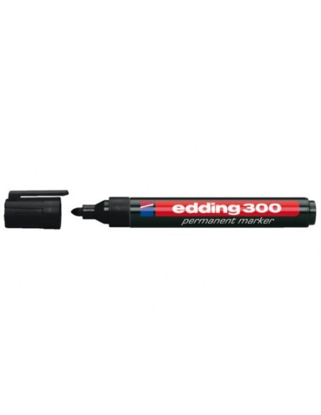 MARCADOR PERMANENTE PUNTA REDONDA 1.5-3MM 300 NEGRO EDDING 300-01 (x10 unidades)