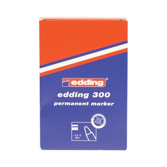 MARCADOR PERMANENTE PUNTA REDONDA 1.5-3MM 300 NEGRO EDDING 300-01 (x10 unidades)