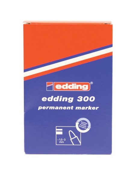MARCADOR PERMANENTE PUNTA REDONDA 1.5-3MM 300 NEGRO EDDING 300-01 (x10 unidades)