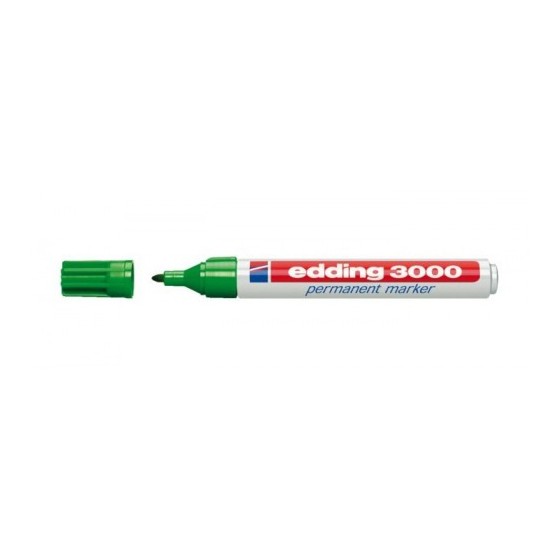 MARCADOR PERMANENTE PUNTA REDONDA 1.5-3MM 3000 VERDE EDDING 3000-04 (x10 unidades)