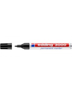 MARCADOR PERMANENTE PUNTA REDONDA 1.5-3MM 3000 NEGRO EDDING 3000-01 (x10 unidades)