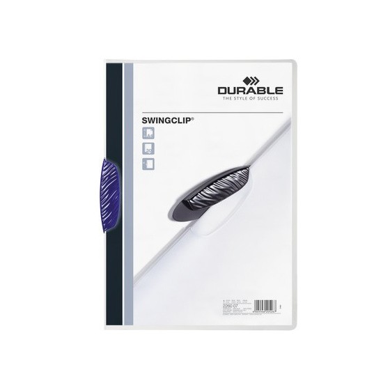 DOSSIER CON CLIP SWINGCLIP 30 H A4 AZUL DURABLE 2260-07 (x25 unidades)