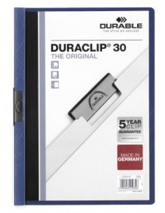DOSSIER CON CLIP 30 H A4 AZUL OSCURO DURABLE 2200-07 (x25 unidades)