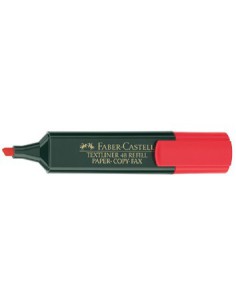 MARCADOR FLUOR TEXTLINER ROJO FABER CASTELL 154821 (x10 unidades)