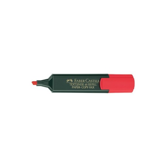 MARCADOR FLUOR TEXTLINER ROJO FABER CASTELL 154821 (x10 unidades)