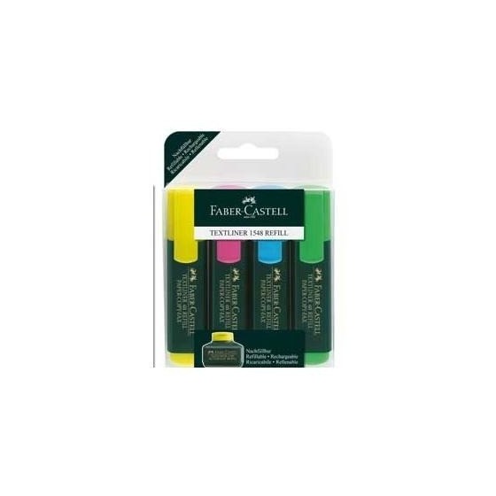 ESTUCHE 4 MARCADORES FLUORESCENTES TEXTLINER SURTIDO FABER CASTELL 154804