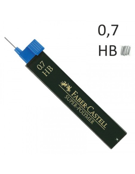 ESTUCHE 12 MINAS 0.7MM SUPER POLIMERAS HB FABER CASTELL 120700 (x12 unidades)