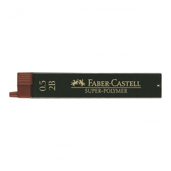 ESTUCHE 12 MINAS 0.5MM SUPER POLIMERAS 2B FABER CASTELL 120502 (x12 unidades)