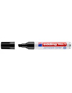 MARCADOR PERMANENTE PUNTA BISELADA 1-5MM Nº1 NEGRO EDDING 1-01 (x10 unidades)