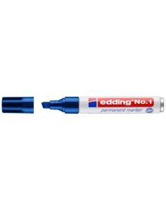 MARCADOR PERMANENTE PUNTA BISELADA 1-5MM Nº1 AZUL EDDING 1-03 (x10 unidades)