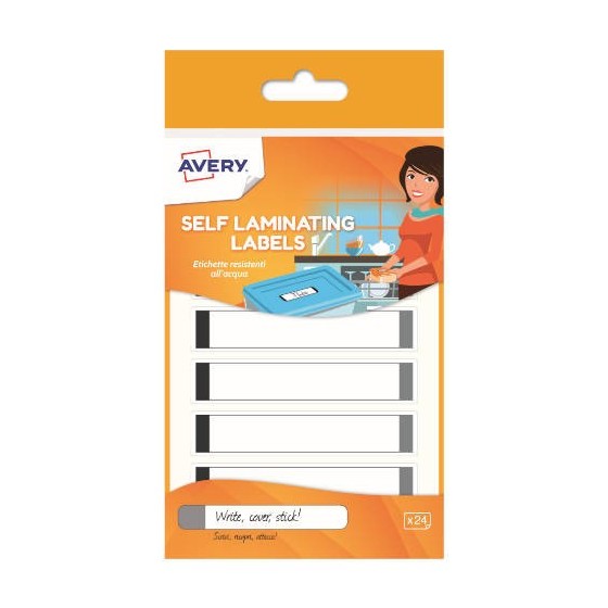 PAQUETE 24 ETIQUETAS PLASTIFICADAS GRIS RESISTENTES AL AGUA 86X17MM AVERY APGRIS24-UK