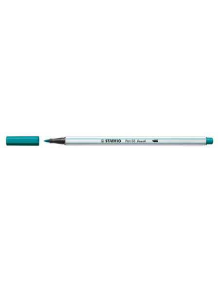 ROTULADOR PUNTA FIBRA PINCEL PEN 68 BRUSH TURQUESA STABILO 568/51 (x10 unidades)