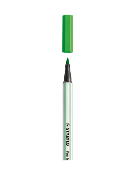 ROTULADOR PUNTA FIBRA PINCEL PEN 68 BRUSH VERDE CLARO STABILO 568/33 (x10 unidades)