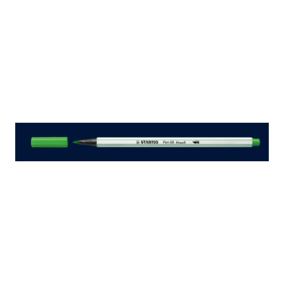 ROTULADOR PUNTA FIBRA PINCEL PEN 68 BRUSH VERDE CLARO STABILO 568/33 (x10 unidades)
