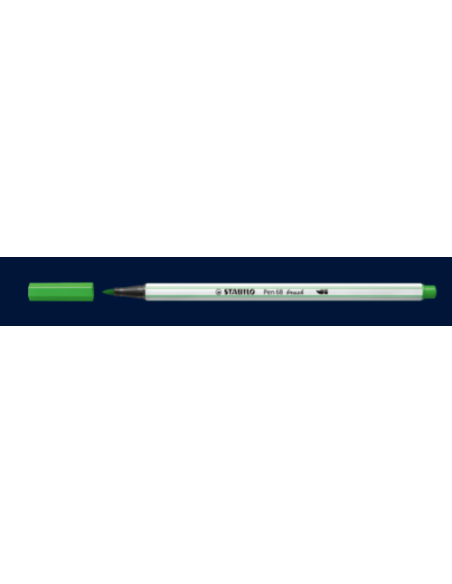 ROTULADOR PUNTA FIBRA PINCEL PEN 68 BRUSH VERDE CLARO STABILO 568/33 (x10 unidades)