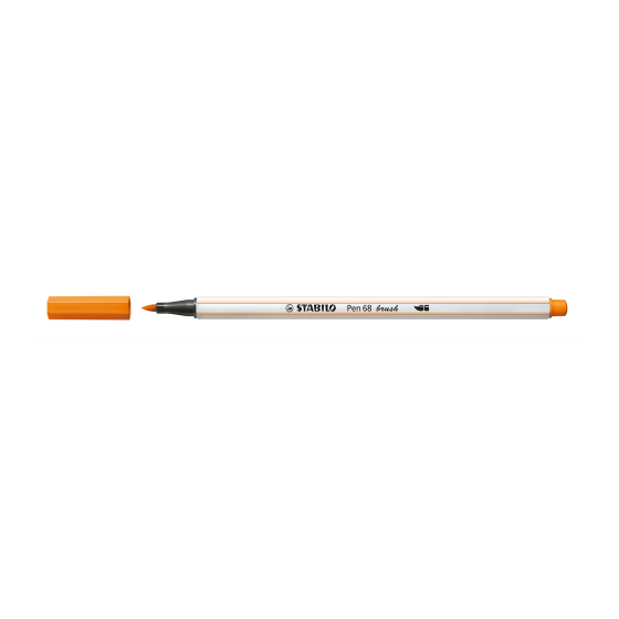ROTULADOR PUNTA FIBRA PINCEL PEN 68 BRUSH NARANJA STABILO 568/54 (x10 unidades)