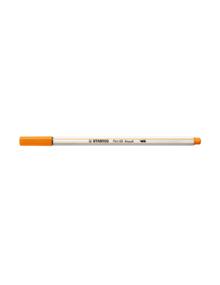 ROTULADOR PUNTA FIBRA PINCEL PEN 68 BRUSH NARANJA STABILO 568/54 (x10 unidades)