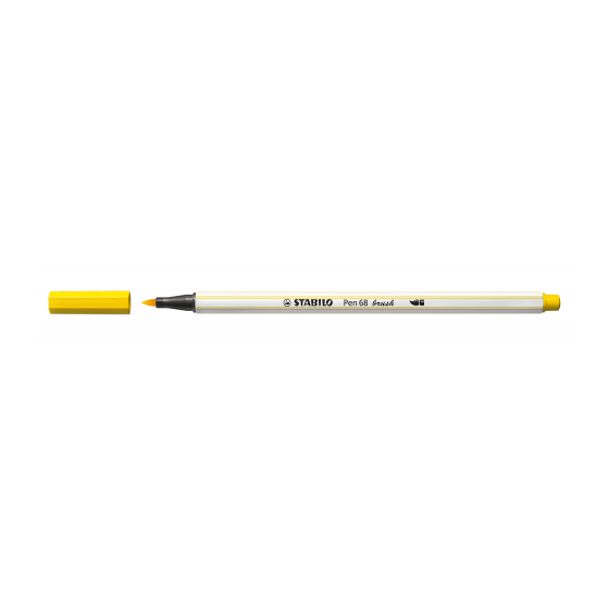 ROTULADOR PUNTA FIBRA PINCEL PEN 68 BRUSH AMARILLO STABILO 568/44 (x10 unidades)