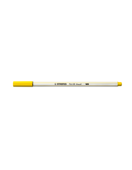 ROTULADOR PUNTA FIBRA PINCEL PEN 68 BRUSH AMARILLO STABILO 568/44 (x10 unidades)