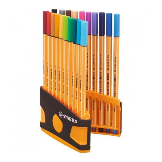 CAJA 20 ROTULADORES POINT 88 COLORPARADE PUNTA 1 MM ANTRACITA/NARANJA STABILO 8820-03-05