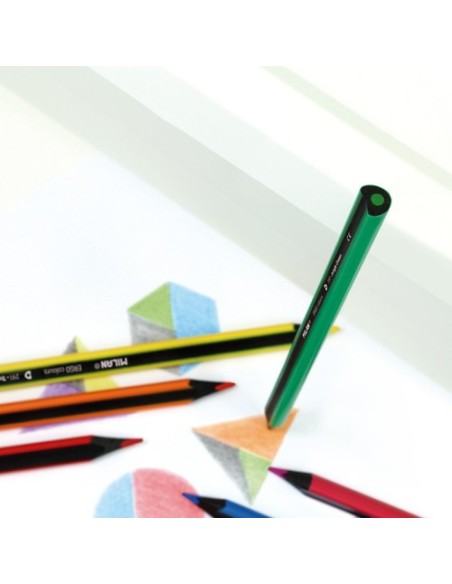 CAJA DE 10 LÁPICES DE COLORES ERGO + 1 AFILALAPICES MILAN 07229110