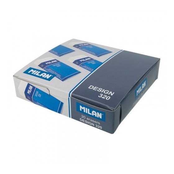 GOMA PARA OFICINA BLANCA CON FUNDA Y CELOFÁN MILAN CPM320 (x20 unidades)