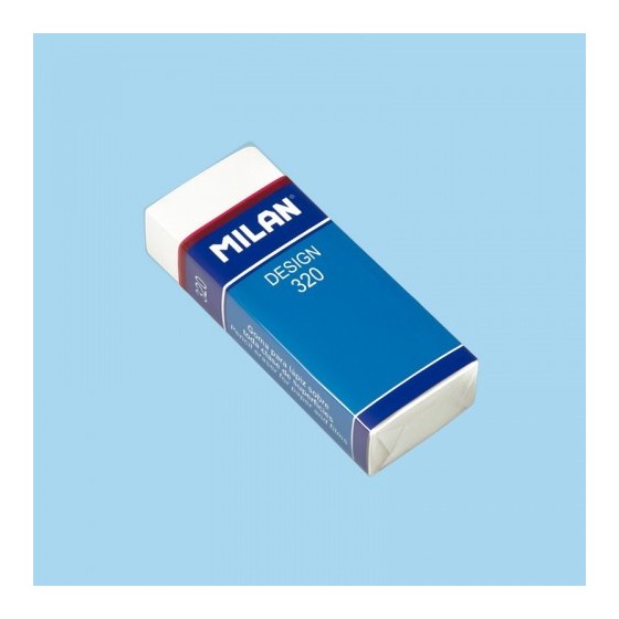 GOMA PARA OFICINA BLANCA CON FUNDA Y CELOFÁN MILAN CPM320 (x20 unidades)