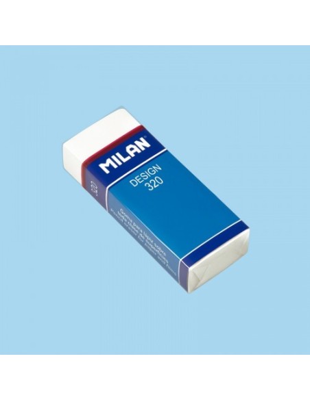 GOMA PARA OFICINA BLANCA CON FUNDA Y CELOFÁN MILAN CPM320 (x20 unidades)