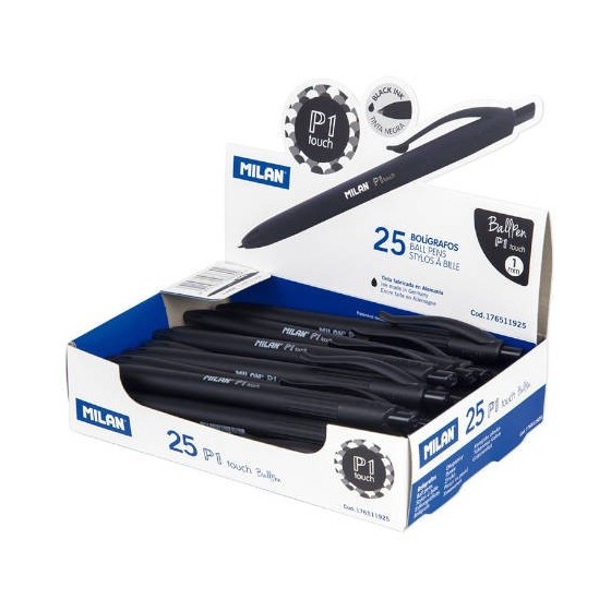 EXPOSITOR 25 BOLIGRAFOS P1 TOUCH NEGRO MILAN 76511925