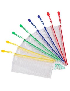 PACK DE 8 BOLSAS ZIPPER MULTIUSOS PVC - CON CIERRE CREMALLERA CHEQUERA SURTIDO TARIFOLD 509049