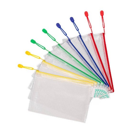 PACK DE 8 BOLSAS ZIPPER MULTIUSOS PVC - CON CIERRE CREMALLERA A6 SURTIDO TARIFOLD 509069