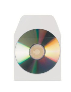 PACK DE 100 FUNDAS CD-DVD PP TRANSPARENTE AUTOADHESIVAS CON SOLAPA 3L 6832-100
