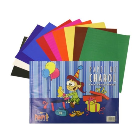 CUADERNO DE PAPEL CHAROL 10 HOJAS COLORES 33 X 23 CM. BISMARK 313634