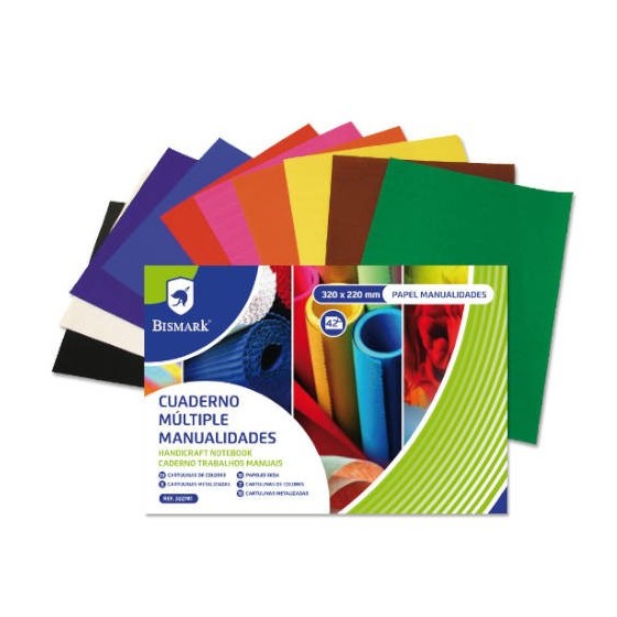 CUADERNO MULTIPLES MANUALIDADES 42 HOJAS COLORES 32 X 22 CM. BISMARK 322741