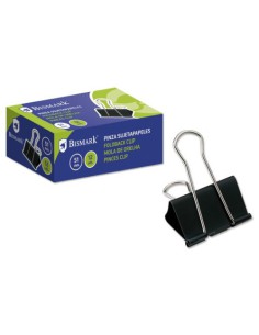 PINZA SUJETAPAPELES 51 MM. PALA ABATIBLE COLOR NEGRO BISMARK 321720 (x12 unidades)