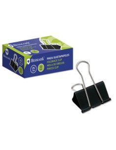 PINZA SUJETAPAPELES 25 MM. PALA ABATIBLE COLOR NEGRO BISMARK 321723 (x12 unidades)