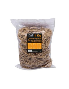 BOLSA 1 KG. GOMAS ELASTICAS Nº 60 DE 6 CM. LARGO OFFICE CLUB 300827