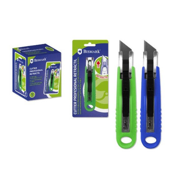 CÚTER PROFESIONAL CON HOJA RETRACTIL AUTOMATICA BISMARK 326994 (CÚTTER)