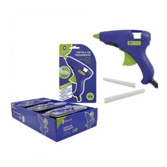 PISTOLA PEGAMENTO SILICONA 10W + 2 RECAMBIOS BISMARK 327107